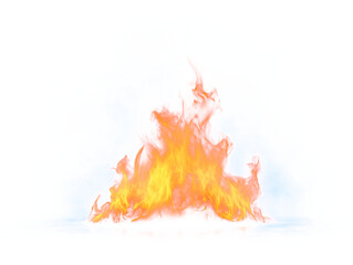 Isolated fire flame on white background