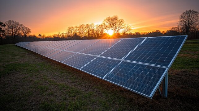 Solar panels on a rooftop absorbing soft sunlight, showcasing clean energy for carbon neutrality