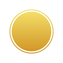 Golden Circle with White Outline on Transparent Background