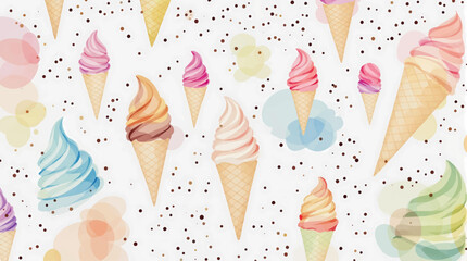 seamless background with ice cream