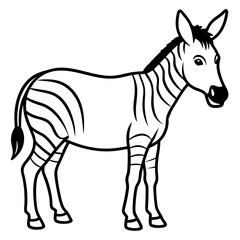 Zonkey Silhouette Line Drawing