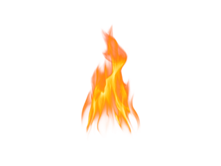 Isolated flame on white background, element for design
