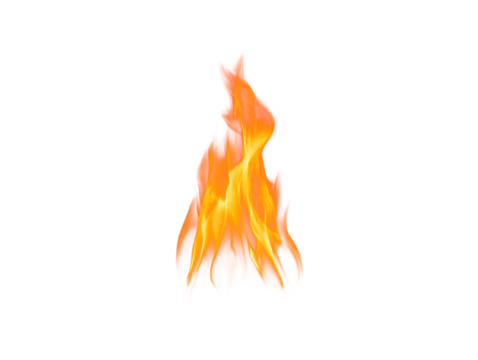 Isolated flame on white background, element for design