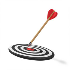 Precise Hit: Arrow Strikes Bullseye, Achieving Goals with Accuracy and Focus.