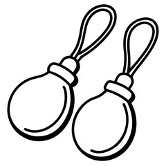 Castanets line art vector