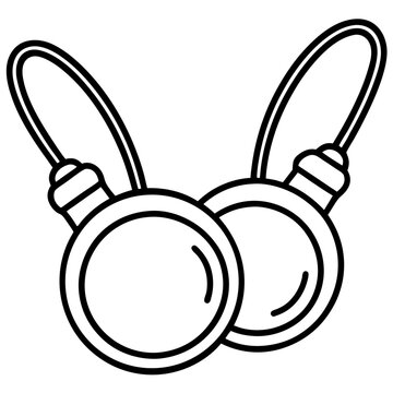 black and white earrings simple outline clip art preview