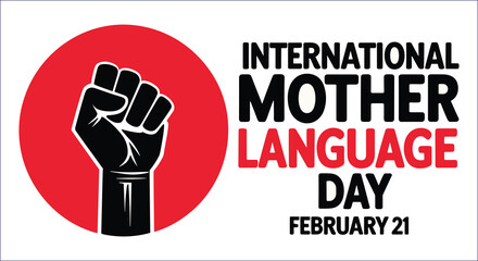 International Mother Language Day fist symbol vector