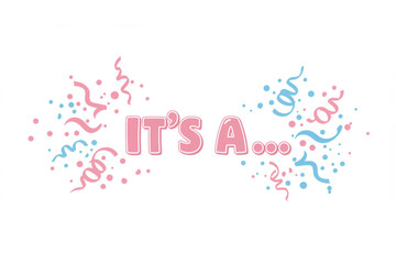 Celebrate a new arrival with a whimsical design suitable for baby shower invitations and gender reveal party decorations.