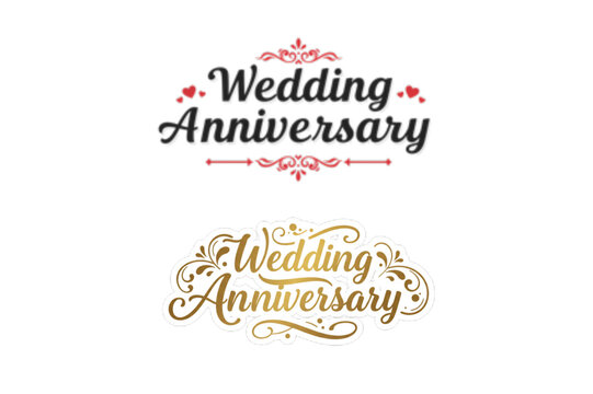 Celebrate joyous moments with elegant Wedding Anniversary lettering, perfect for customizable cards and celebratory graphic designs.