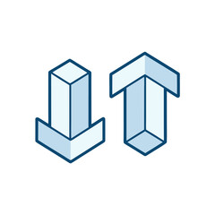 Up and down arrows geometric design direction movement