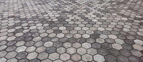 Weathered Hexagonal Concrete Paving Block Floor
