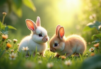 cuddly baby animal moments lush greenery surrounded vibrant foliage playful adorable creatures exploring their nature habitat, cuddle, wildlife, flora