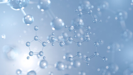 tioconazole molecular structure 3d, antifungal structural chemical formula view from a microscope