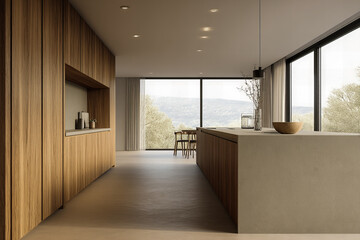 Modern minimalist kitchen interior
