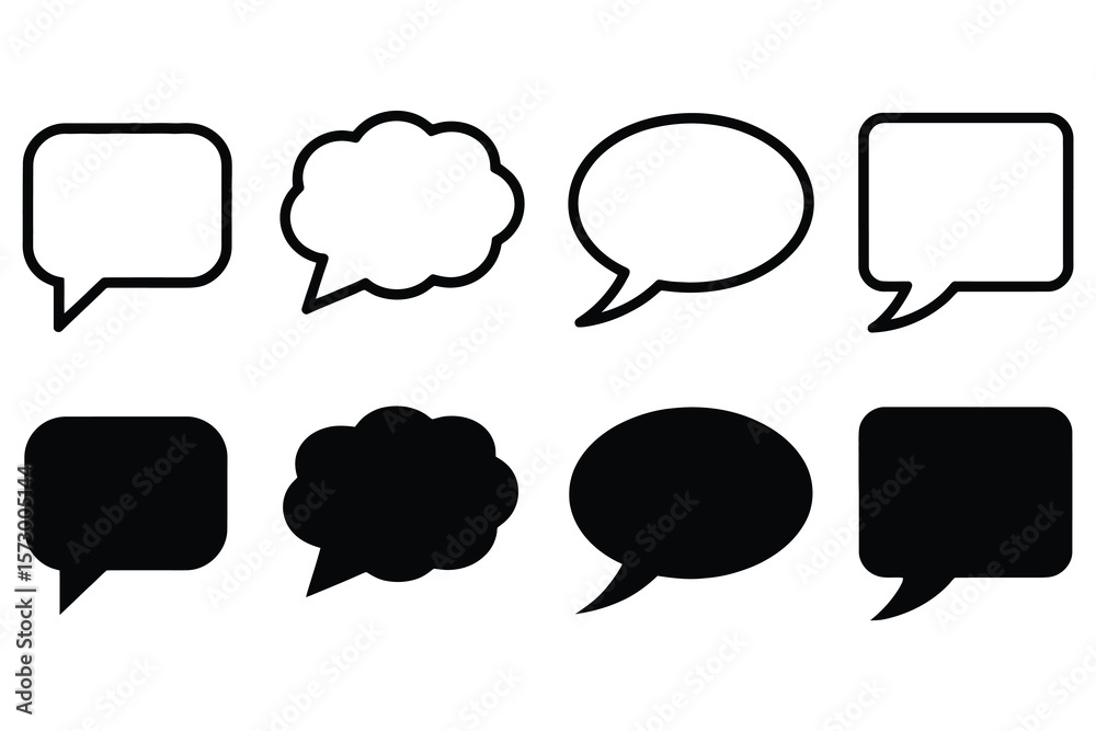 Fototapete speech bubble icons chat bubble dialogue box