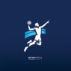 design vector art of man or girl playing volly in style