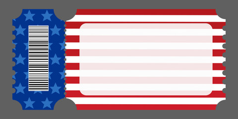 Vector blank coupon or discount ticket with sales and special offers for traditional holidays in the United States of America.