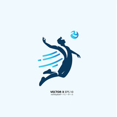 design vector art of man or girl playing volly in style