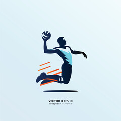 design vector art of man or girl playing volly in style
