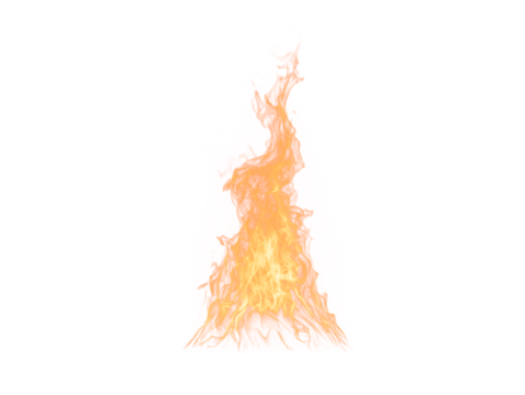 Isolated fire flame on white background for graphic design resources