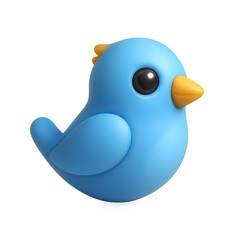 Charming Blue Bird Illustration with Gleaming Details A Delightful and Playful Design for Various Applications