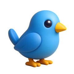 Charming Blue Bird Icon with a Gentle Curve and Playful Design for Social Media Platforms and Whimsical Appeal