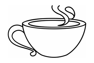 Steaming hot beverage in a simple cup drink