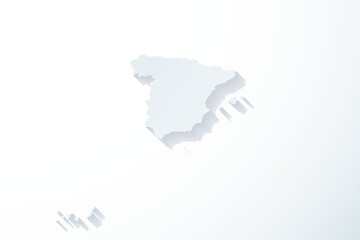 Vector graphic artwork suitable for print and web containing flat detailed map of SPAIN