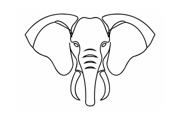Elephant head outline animal wildlife