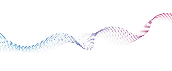 Flowing Dot Wave halftone gradient pattern on transparent background	
