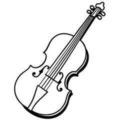 Obraz premium Cello line art vector