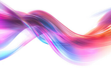 Fototapeta premium Abstract flowing colorful light waves isolated on transparent background