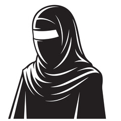 Stylized silhouette of a woman wearing a niqab vector illustratior transparent png