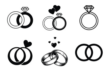 Romantic Wedding and Engagement Rings Set