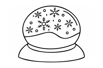 Snow globe with snowflakes winter holiday