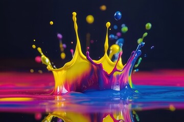 Vibrant paint splash creates a striking abstract background for artistic designs, Abstract colorful paint splash background