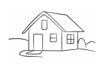 Simple dwelling with windows and door house building