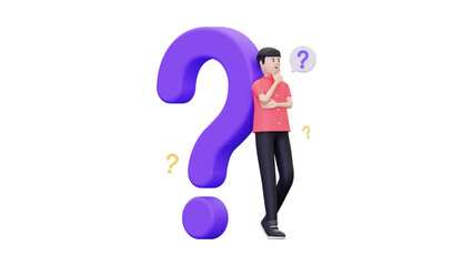 man with question mark PNG