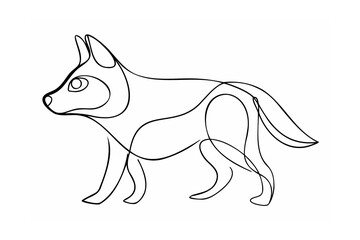 Elegant fox line art animal canine
