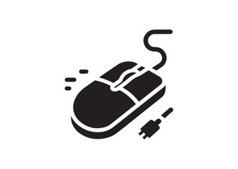 Computer mouse silhouette vector, Computer mouse icon illustrator