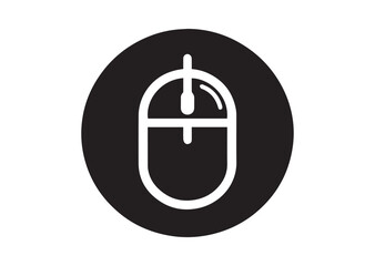 Computer mouse silhouette vector, Computer mouse icon illustrator