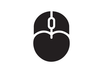 Computer mouse silhouette vector, Computer mouse icon illustrator