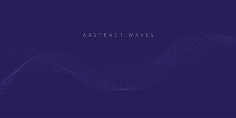 Abstract Waves Illustration on Purple Background