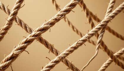 Natural Twisted Rope Pattern Against Simple Background for Textures and Crafts