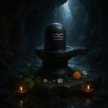 Shivlinga Jal Abhishek by Nature inside a cave