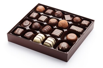 Chocolate box dessert food.