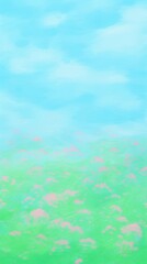 Fototapeta premium Green meadow green outdoors painting.