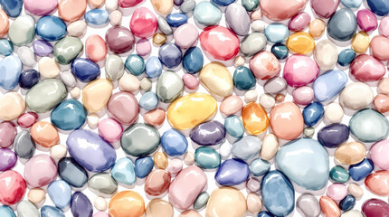 Collection of Colorful Hand-Painted Pebbles	