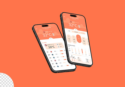 Phone Screen Web App UI UX Social Media Mockup Isolated