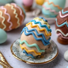 Colorful Easter Eggs Decorated for Spring Celebration